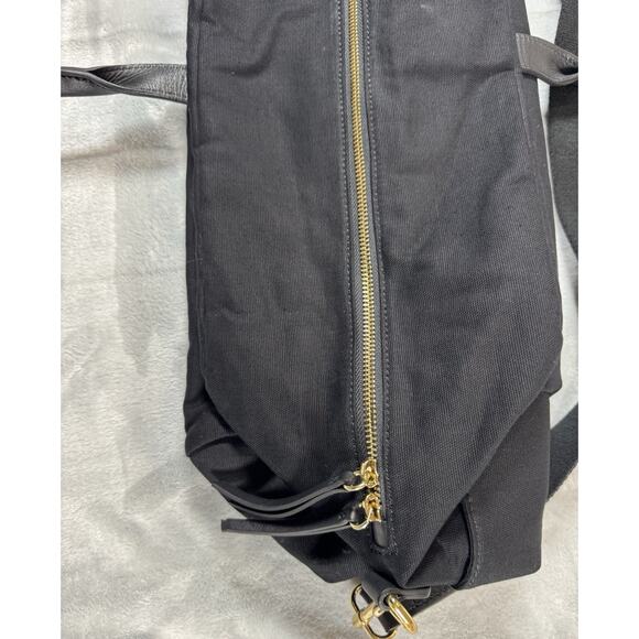 CUYANA Classic Weekender Black Canvas Black Leather Handle Strap Duffle Bag EUC - Picture 10 of 16